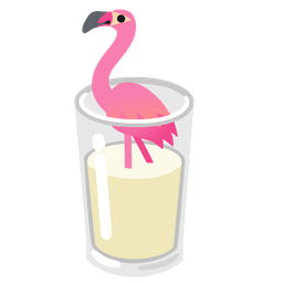 Glass of milk and Flamingo