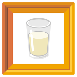 Glass of milk and Framed picture