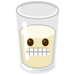 Glass of milk and Grimacing face