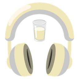 Glass of milk and Headphone