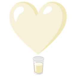 Glass of milk and Heart exclamation