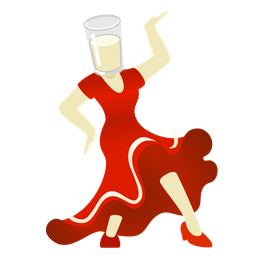 Glass of milk and High-heeled shoe