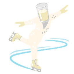 Glass of milk and Ice skate