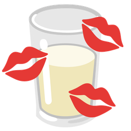 Glass of milk and Kiss mark