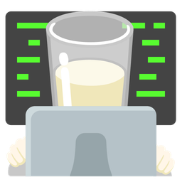 Glass of milk and Laptop