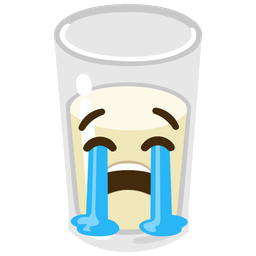 Glass of milk and Loudly crying face