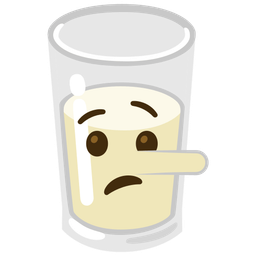 Glass of milk and Lying face