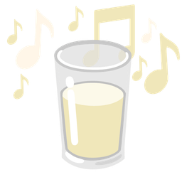 Glass of milk and Musical notes