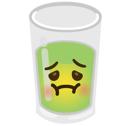Glass of milk and Nauseated face