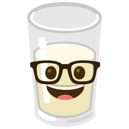 Glass of milk and Nerd face