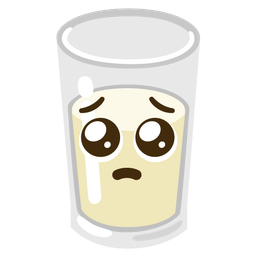 Glass of milk and Pleading face