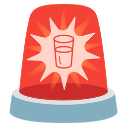 Glass of milk and Police car light