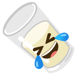Glass of milk and Rolling on the floor laughing