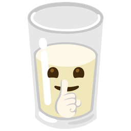 Glass of milk and Shushing face