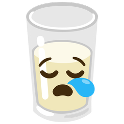 Glass of milk and Sleepy face