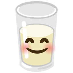 Glass of milk and Smiling face with smiling eyes