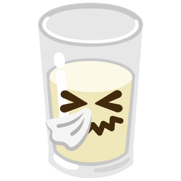 Glass of milk and Sneezing face