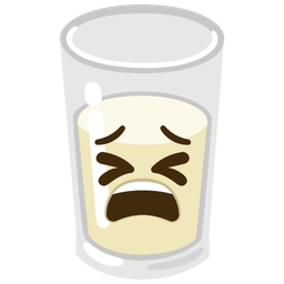 Glass of milk and Tired face