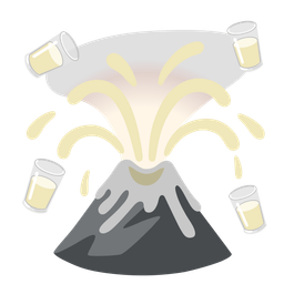 Glass of milk and Volcano