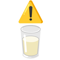 Glass of milk and Warning