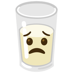 Glass of milk and Worried face
