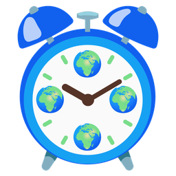 Globe showing Europe-Africa and Alarm clock