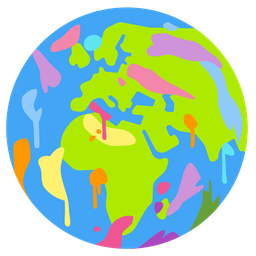 Globe showing Europe-Africa and Artist palette