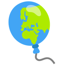 Globe showing Europe-Africa and Balloon