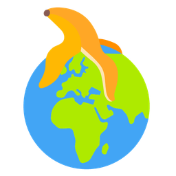 Globe showing Europe-Africa and Banana