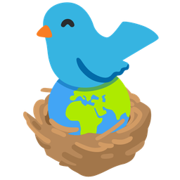 Globe showing Europe-Africa and Bird