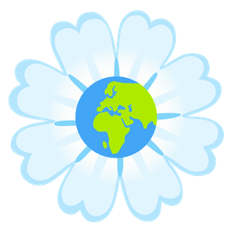 Globe showing Europe-Africa and Blossom