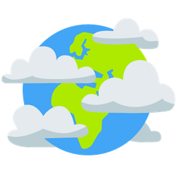 Globe showing Europe-Africa and Cloud