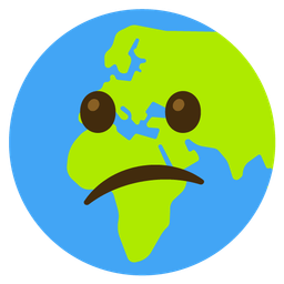 Globe showing Europe-Africa and Confused face