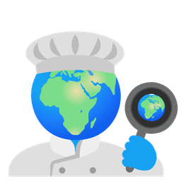 Globe showing Europe-Africa and Cooking