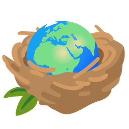 Globe showing Europe-Africa and Empty nest