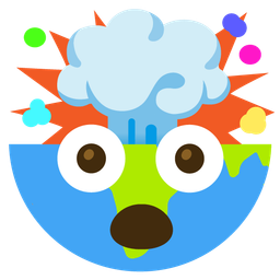 Globe showing Europe-Africa and Exploding head