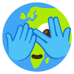 Globe showing Europe-Africa and Face with peeking eye