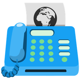 Globe showing Europe-Africa and Fax machine