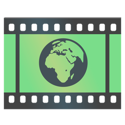 Globe showing Europe-Africa and Film frames