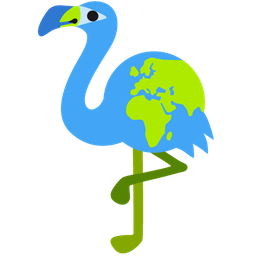 Globe showing Europe-Africa and Flamingo