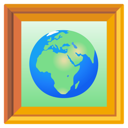Globe showing Europe-Africa and Framed picture