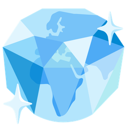 Globe showing Europe-Africa and Gem stone