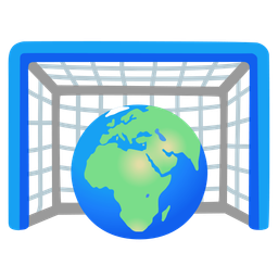 Globe showing Europe-Africa and Goal net