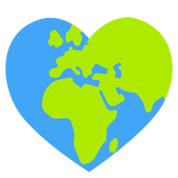 Globe showing Europe-Africa and Heart suit