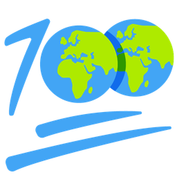 Globe showing Europe-Africa and Hundred points