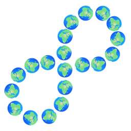 Globe showing Europe-Africa and Infinity