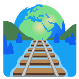 Globe showing Europe-Africa and Locomotive