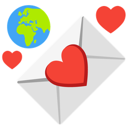 Globe showing Europe-Africa and Love letter