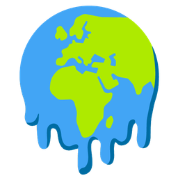 Globe showing Europe-Africa and Melting face