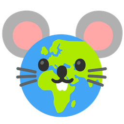 Globe showing Europe-Africa and Mouse face